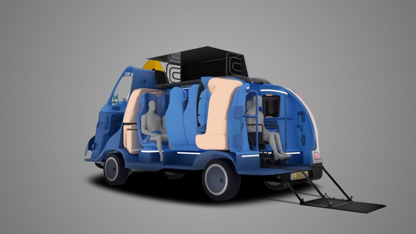 ETIOCA concept with the rear lift lowered for a wheelchair
